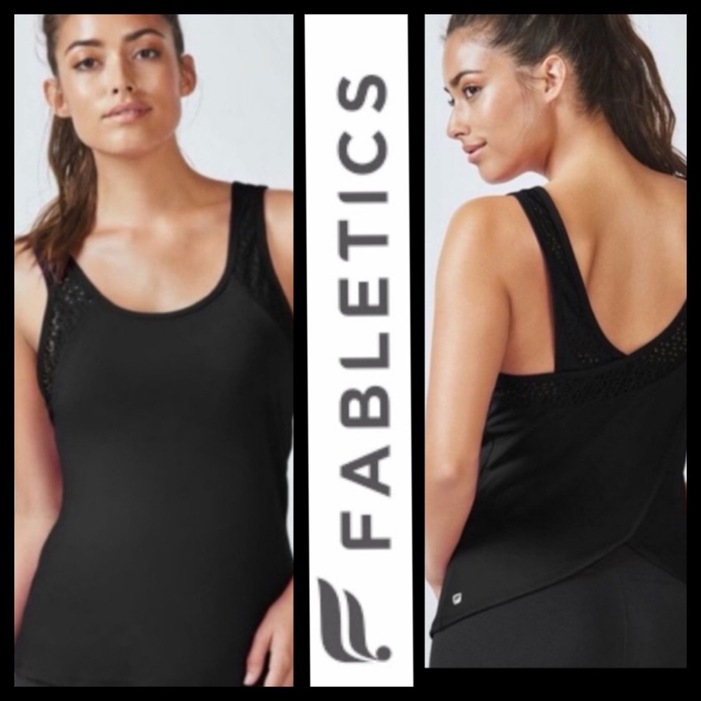 Fabletics Crochet Drape Back Tank - image 1